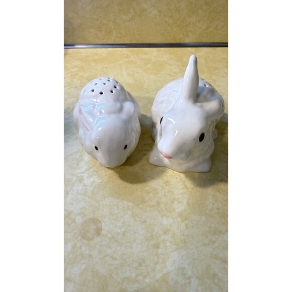 Vintage Ceramic Rabbit & Guinea Pig Salt & Pepper Shakers - Picture 1 of 9
